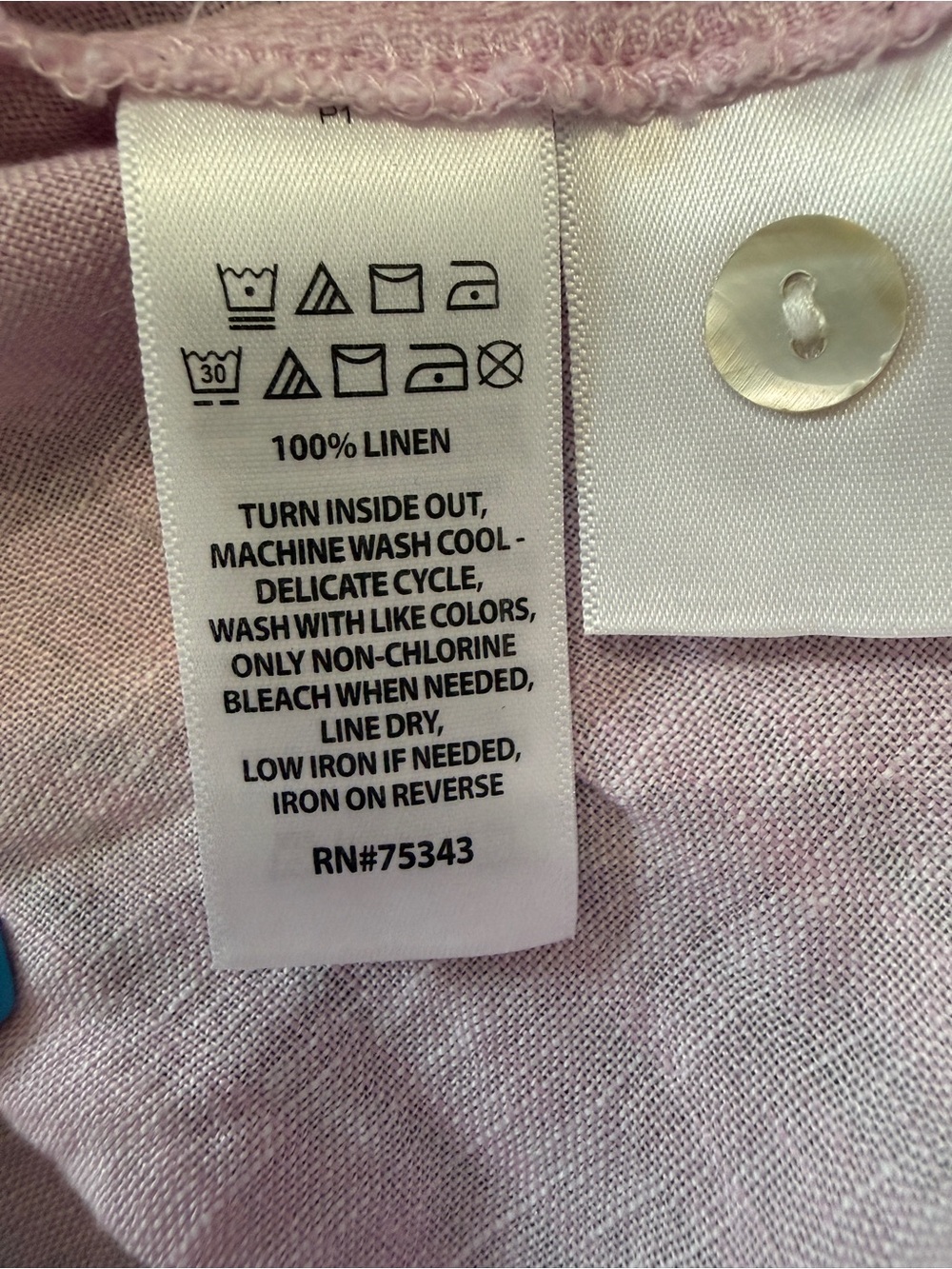 Calypso St. Barth’s Pink Linen Popover Blouse Size Large 25633 - Picture 9 of 10